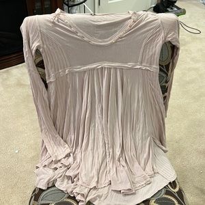 Free people light blush pink long sleeve shirt